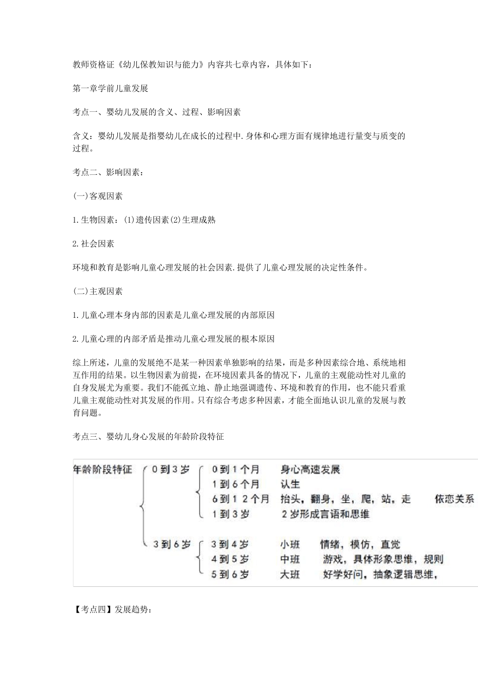 幼儿保教知识与能力重点考点归纳_第1页