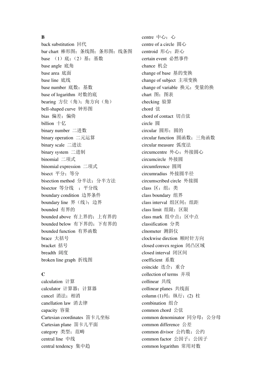 数学名词中英文对照表_第2页