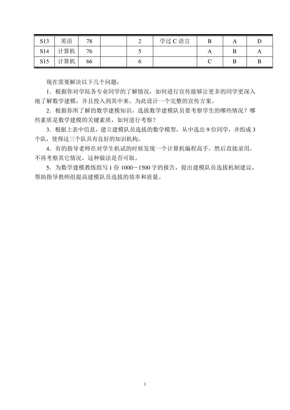 数学模型参赛队员的选拔_第2页
