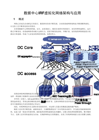 数据中心IRF虚拟化网络架构与应用