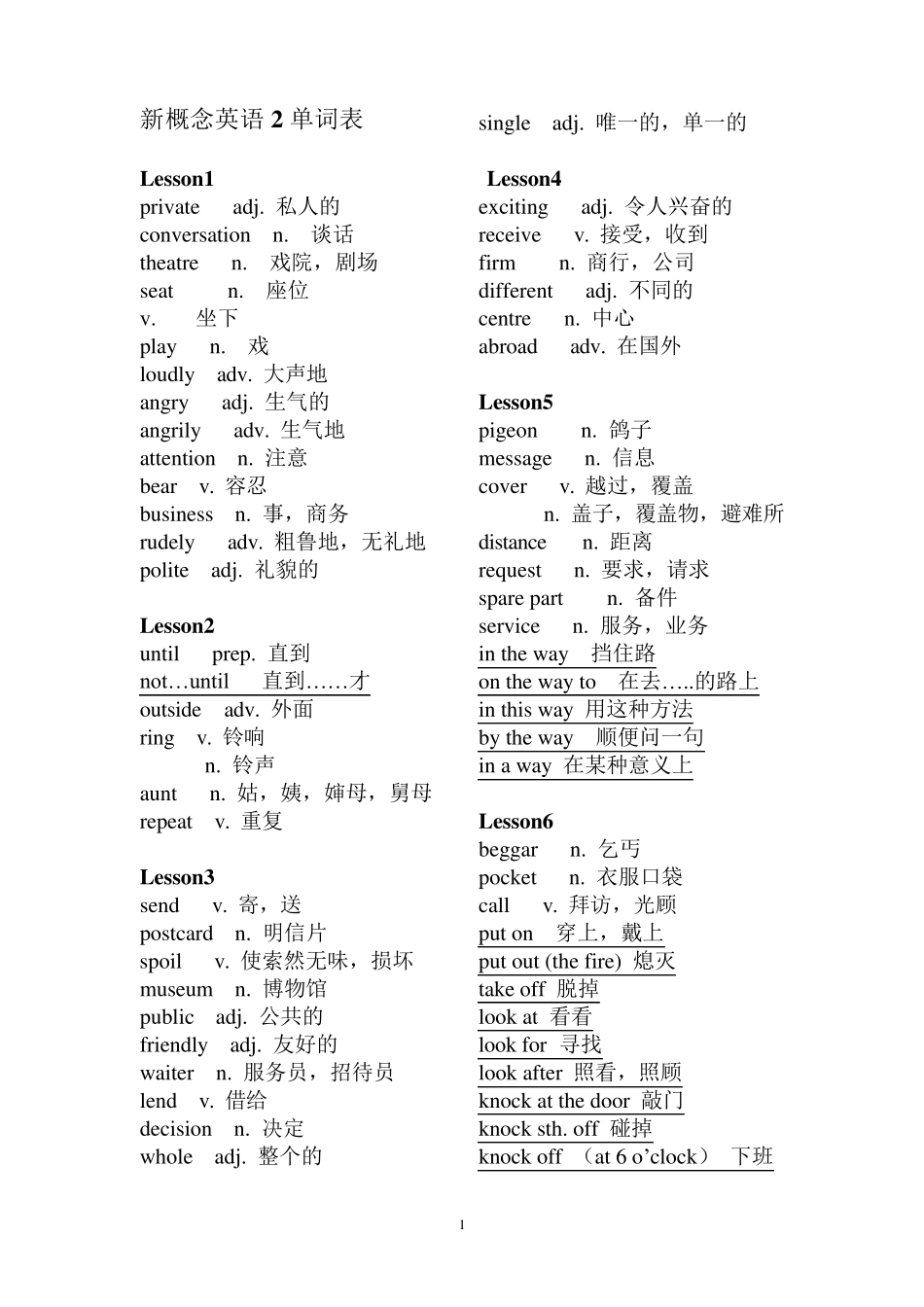 新概念英语2单词表_第1页
