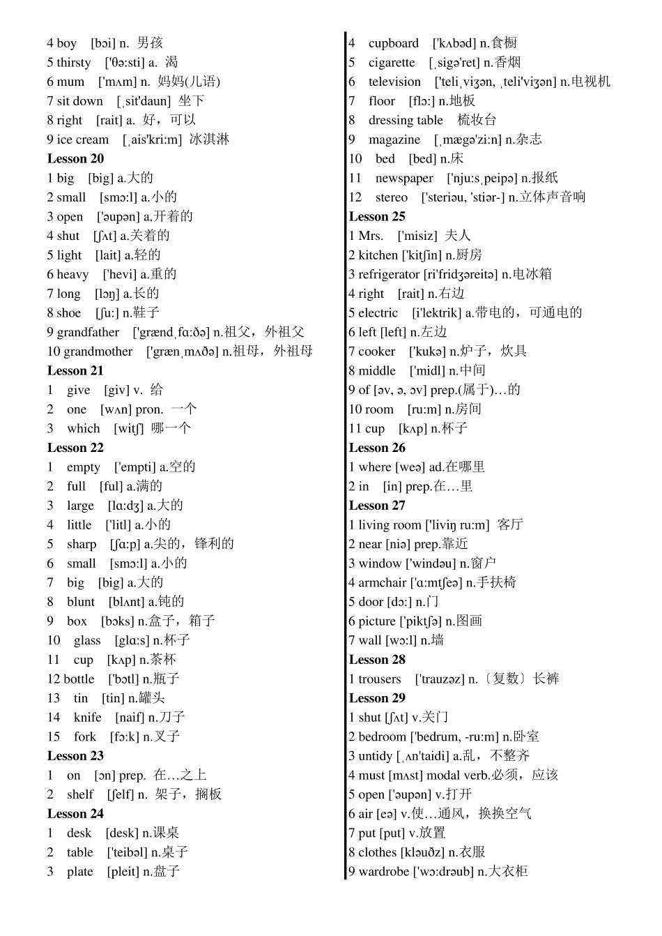 新概念英语一、二册单词汇总_第3页