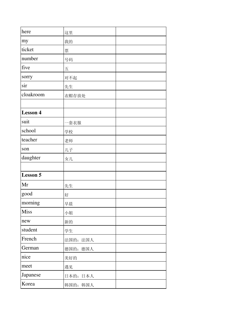 新概念英语第一册单词表(背默听写精编版)_第2页