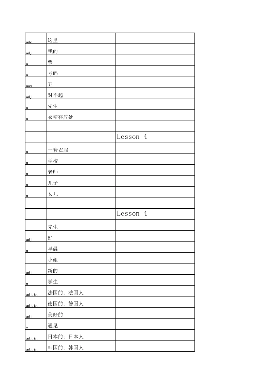 新概念英语第一册单词表(英译汉)_第2页