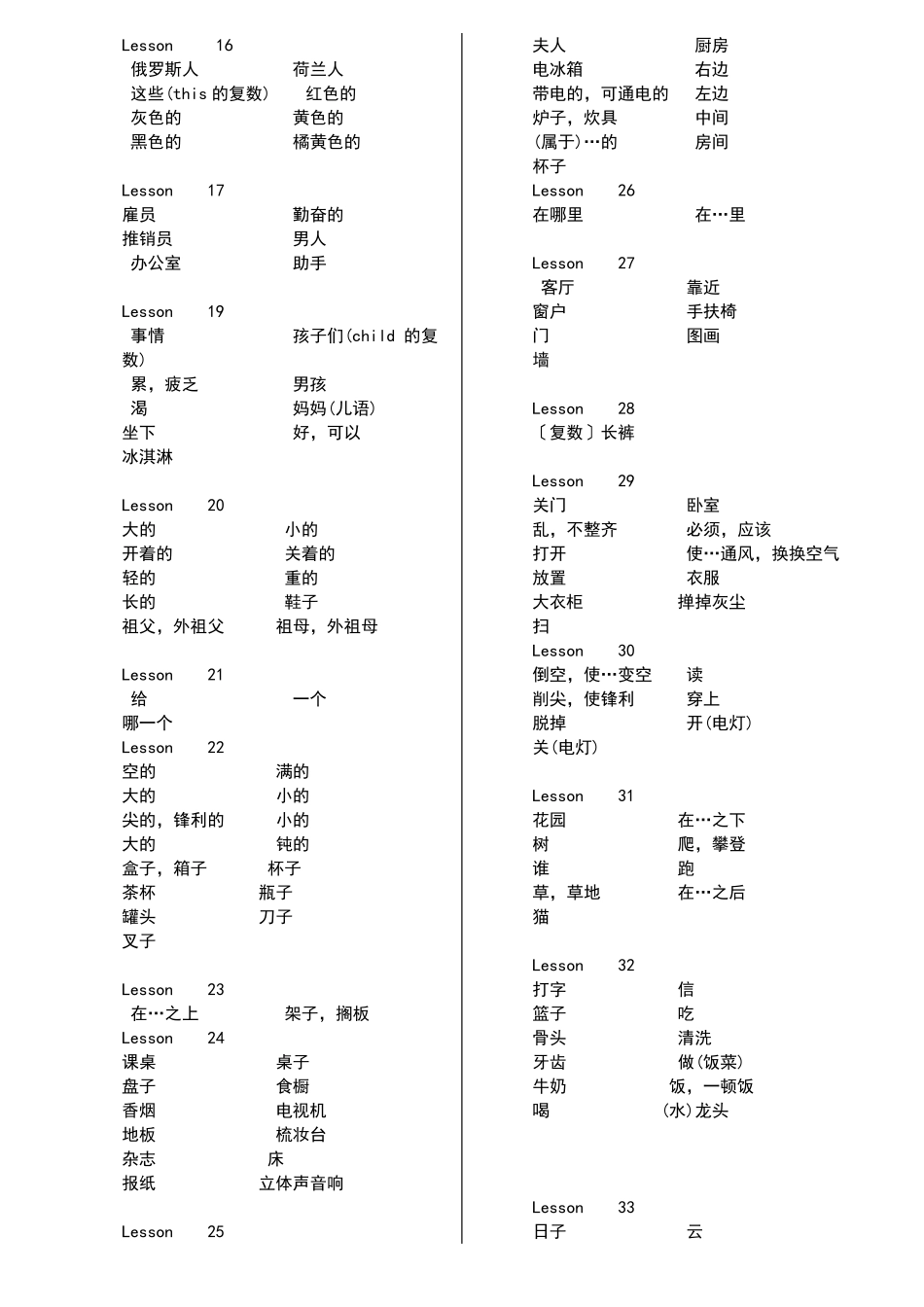 新概念英语第一册单词表默写版_第2页