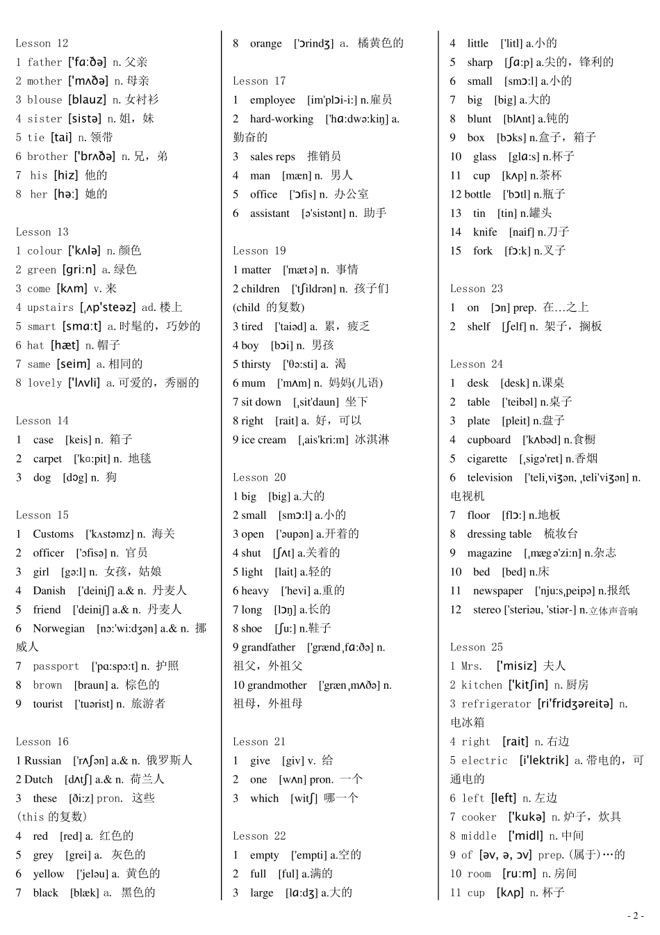新概念英语第一册单词音标_第2页