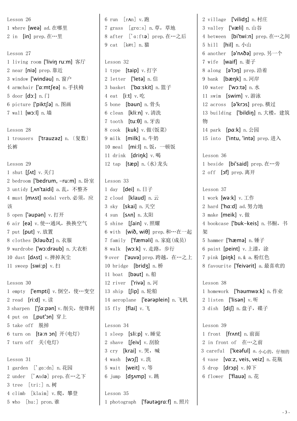 新概念英语第一册单词音标_第3页