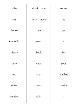 新概念英语第一册卡片正面英文