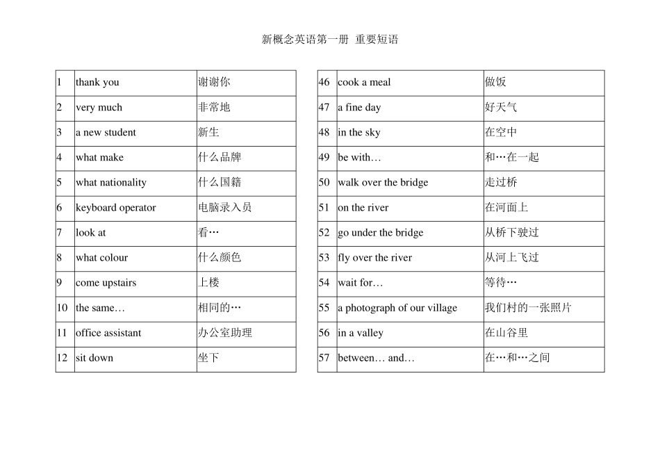 新概念英语第一册短语_第1页