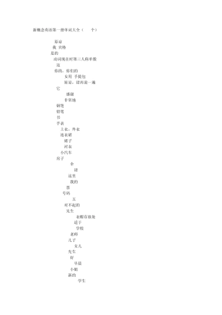 新概念英语第一册词汇(课文版)