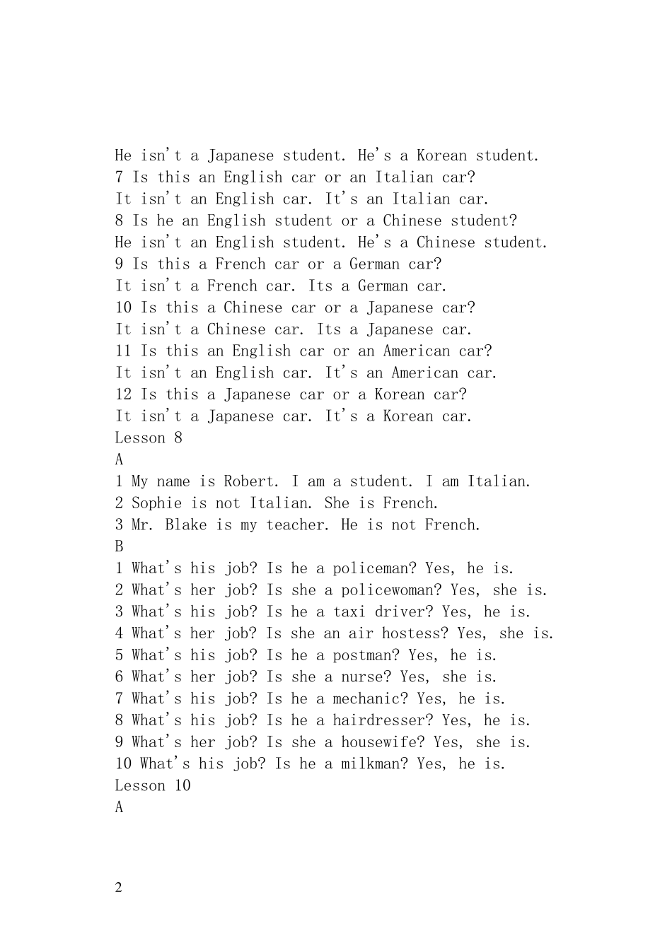 新概念英语第一册课后练习答案_第2页