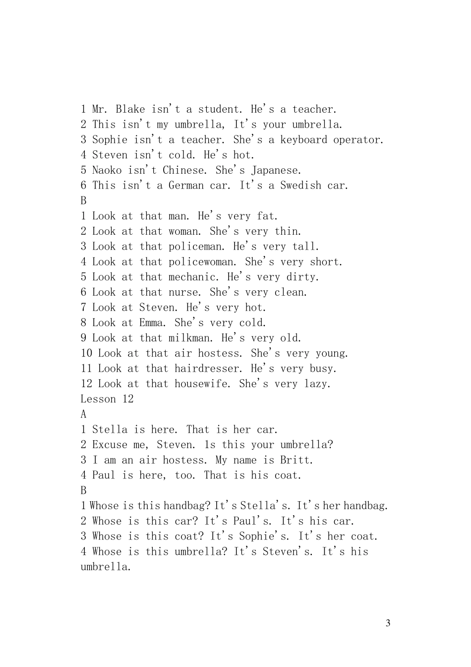 新概念英语第一册课后练习答案_第3页