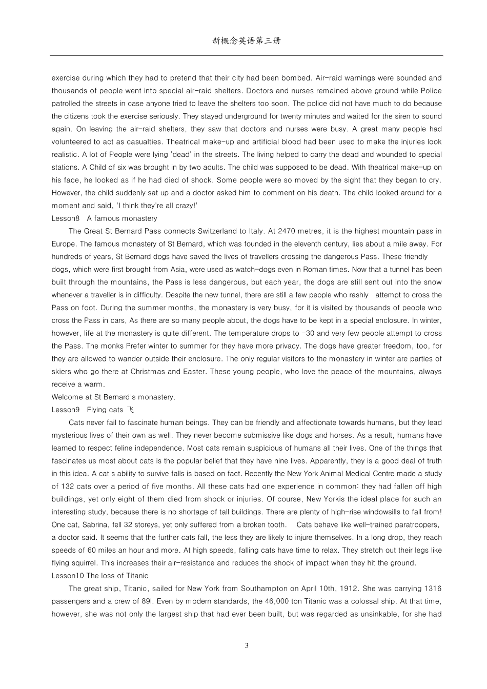 新概念英语第三册第四册课文打印_第3页