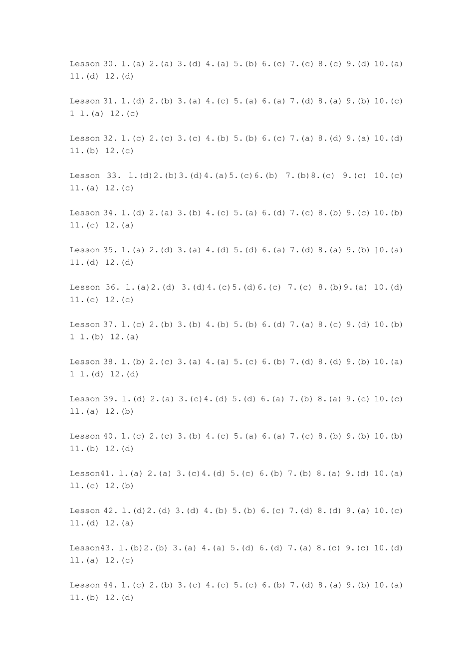 新概念英语第二册答案打包下载_第3页