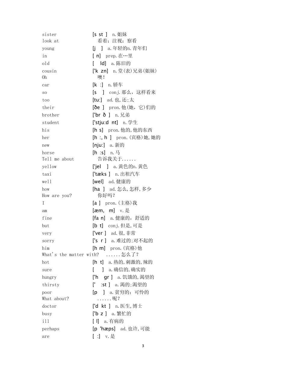 新概念英语青少版1A词汇表_第3页