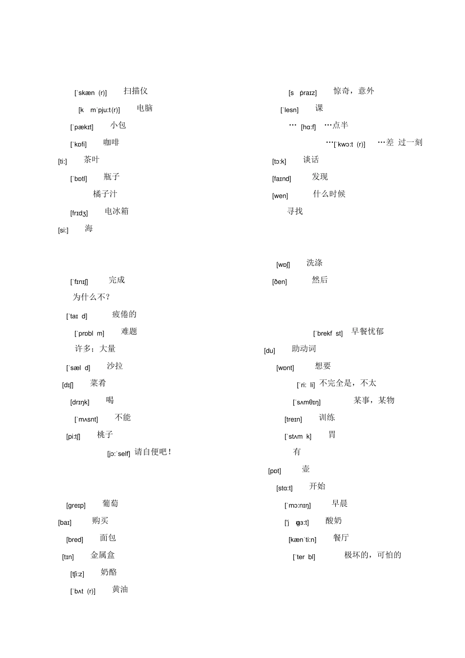 新概念英语青少版1B单词表(含国际音标)_第2页