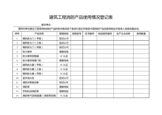 新消防产品登记表