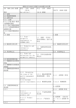 新版IATF16949与老版TS16949最全对比图