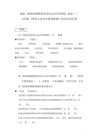 新版《检验检测机构资质认定评审准则》培训