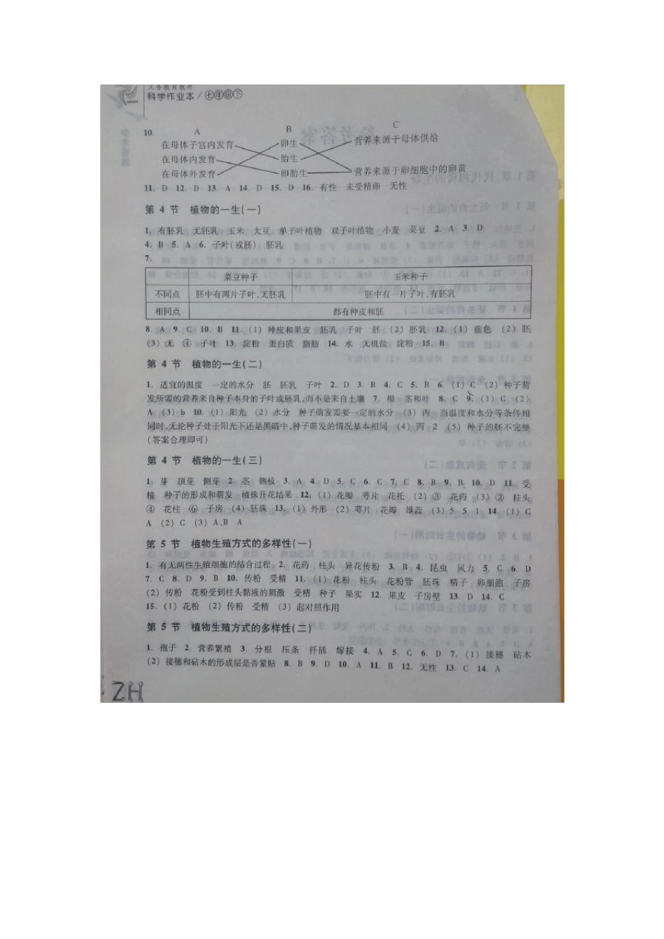 新版七年级下册科学作业本浙教版_第2页