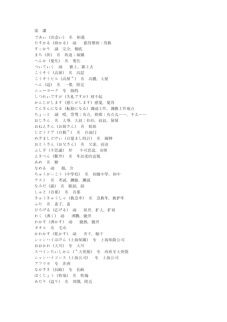 新版中日交流标准日本语中级词汇_第1页