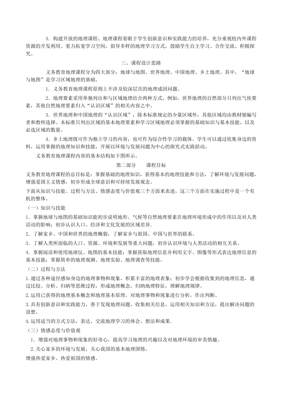 新版义务教育初中地理课程标准(2011年版)_第2页