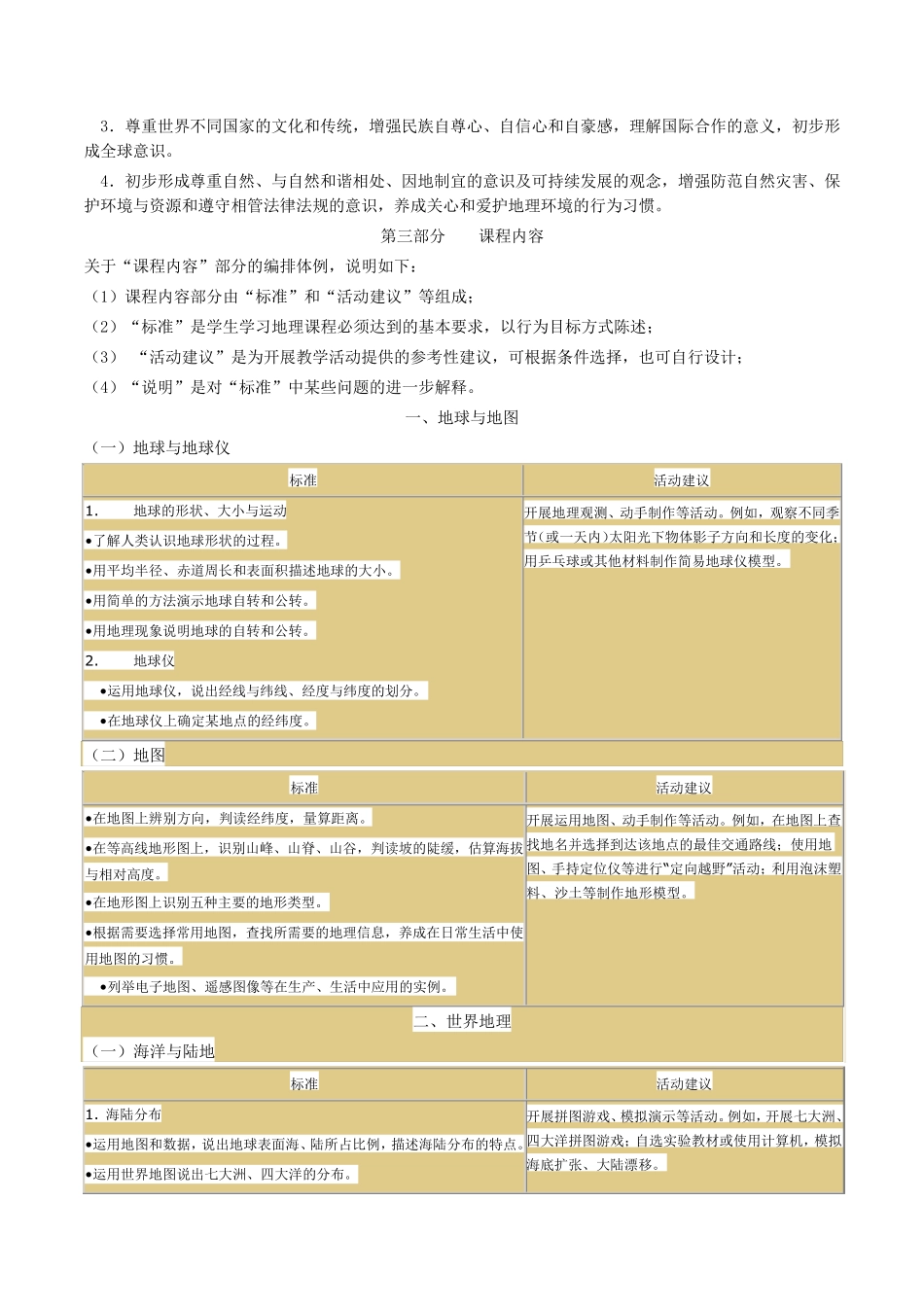 新版义务教育初中地理课程标准(2011年版)_第3页