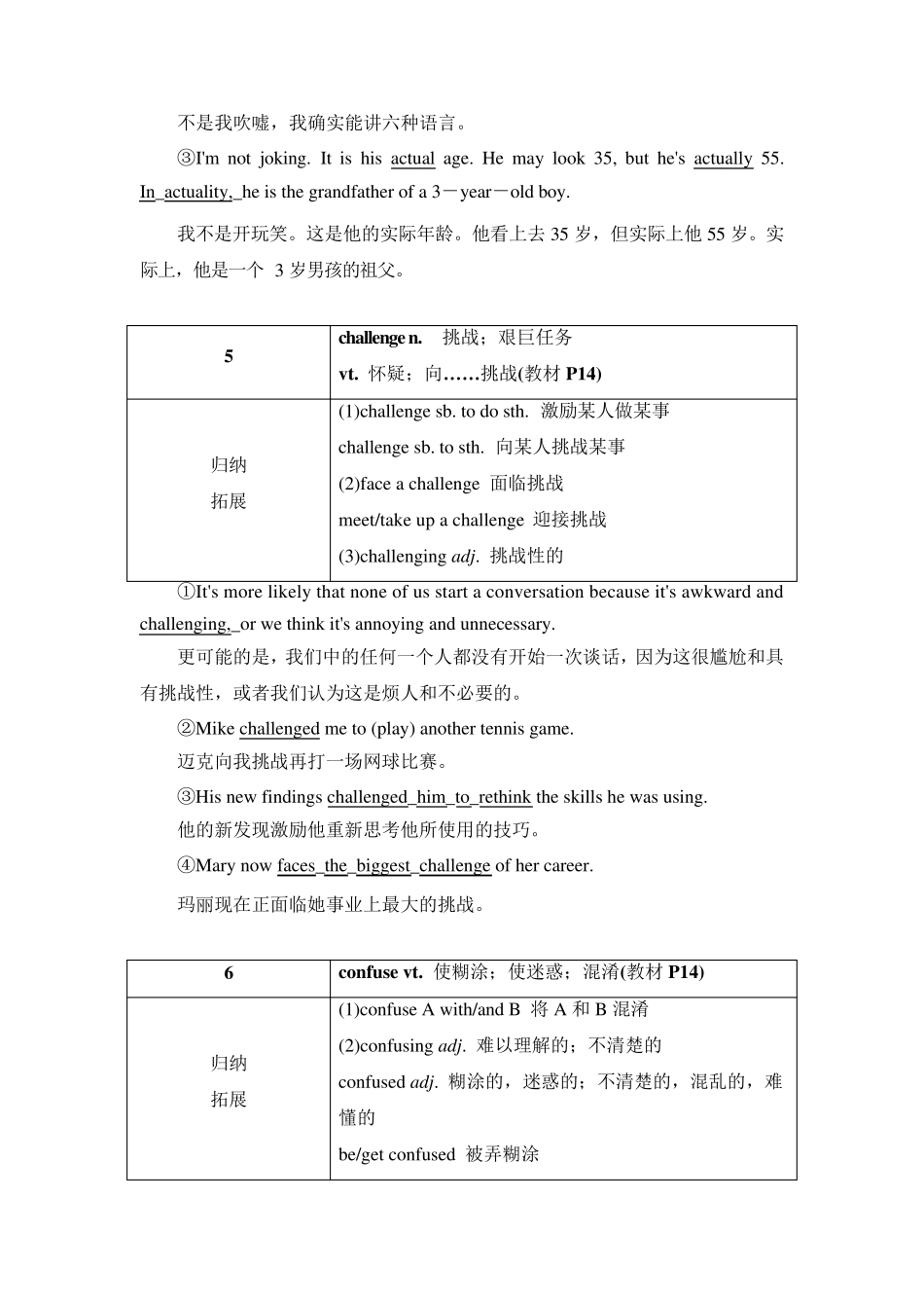 新版人教必修一Unit1Teenagelife核心考点归纳_第3页