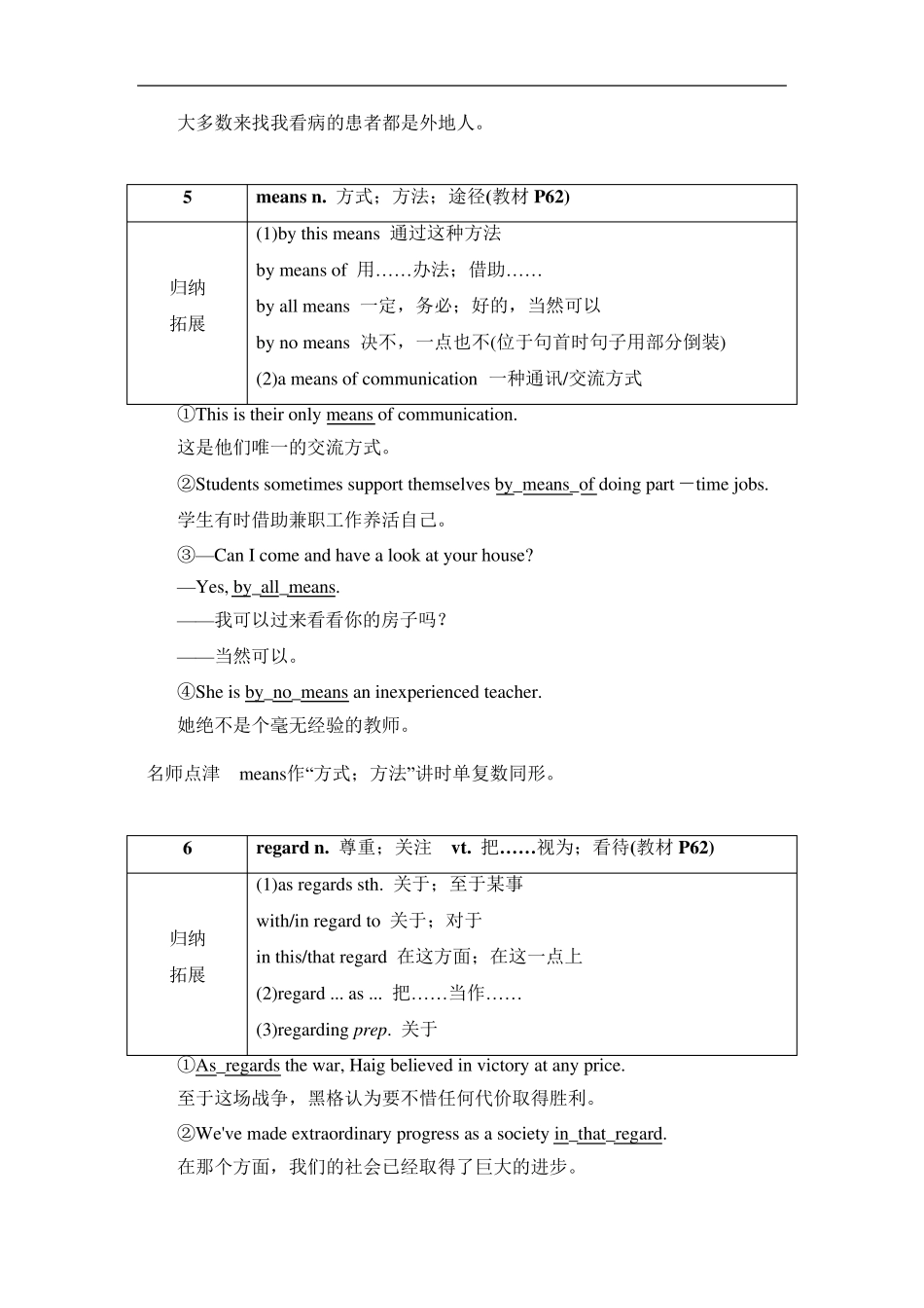 新版人教必修一Unit5Languagesaroundtheworld核心考点归纳_第3页