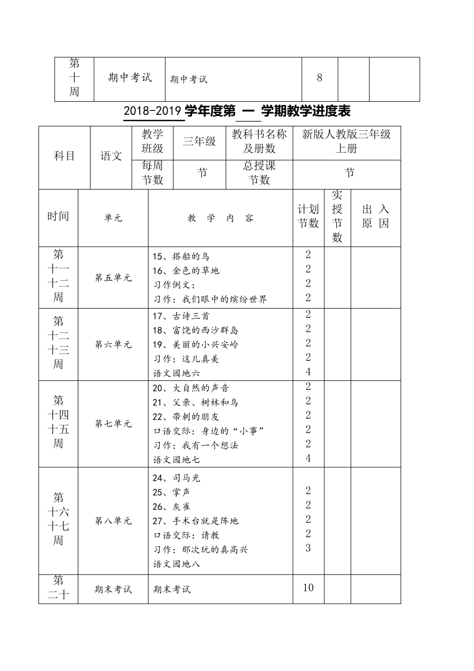 新版人教版三年级上册语文全册教案_第3页