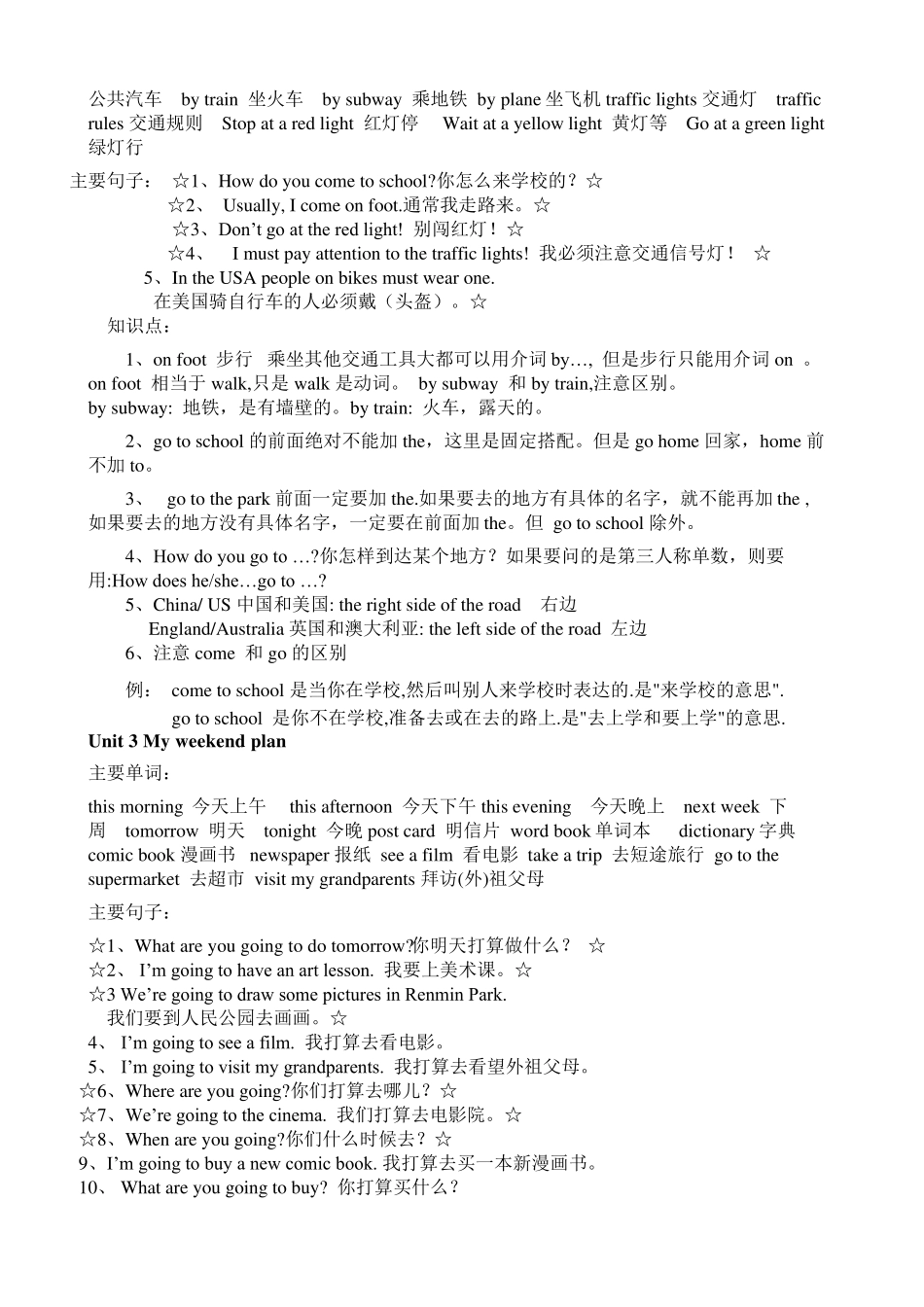 新版六年级英语上册知识点汇集_第3页