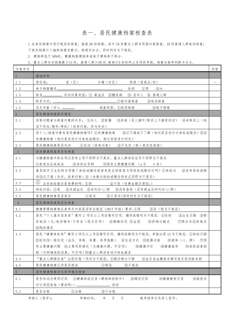 新版基本公共卫生服务项目核查表_第1页