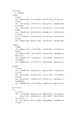 新版常用方剂歌诀——修正版