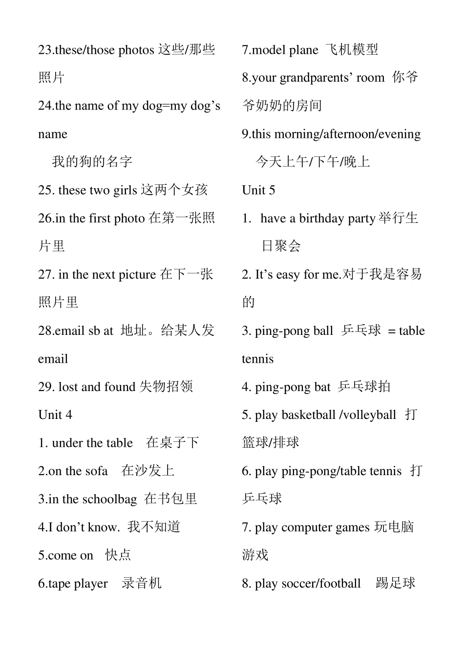 新版新目标英语七年级上册重点短语_第2页