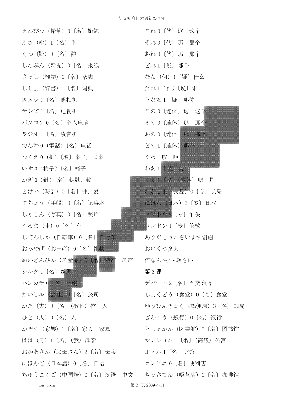 新版标准日本语初级词汇_第2页