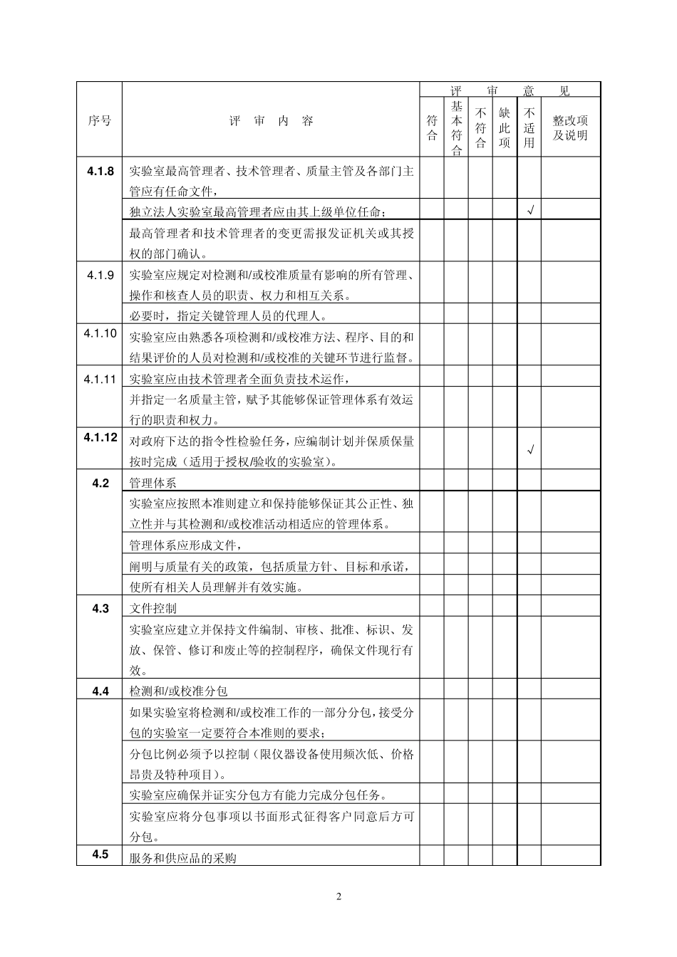 新版计量认证内审评审表_第2页
