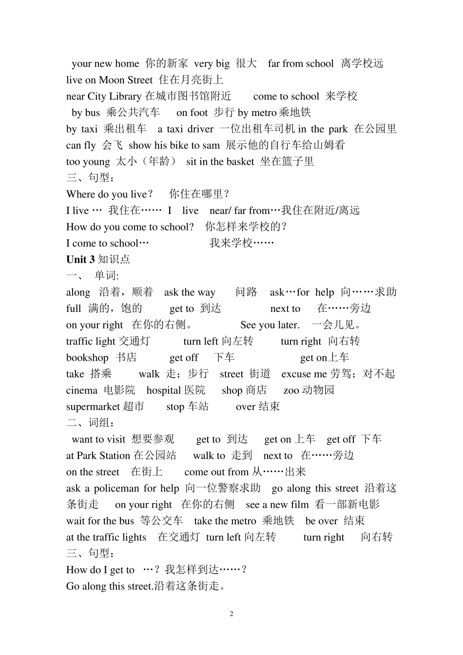 新版译林英语五年级下册知识点整理_第2页