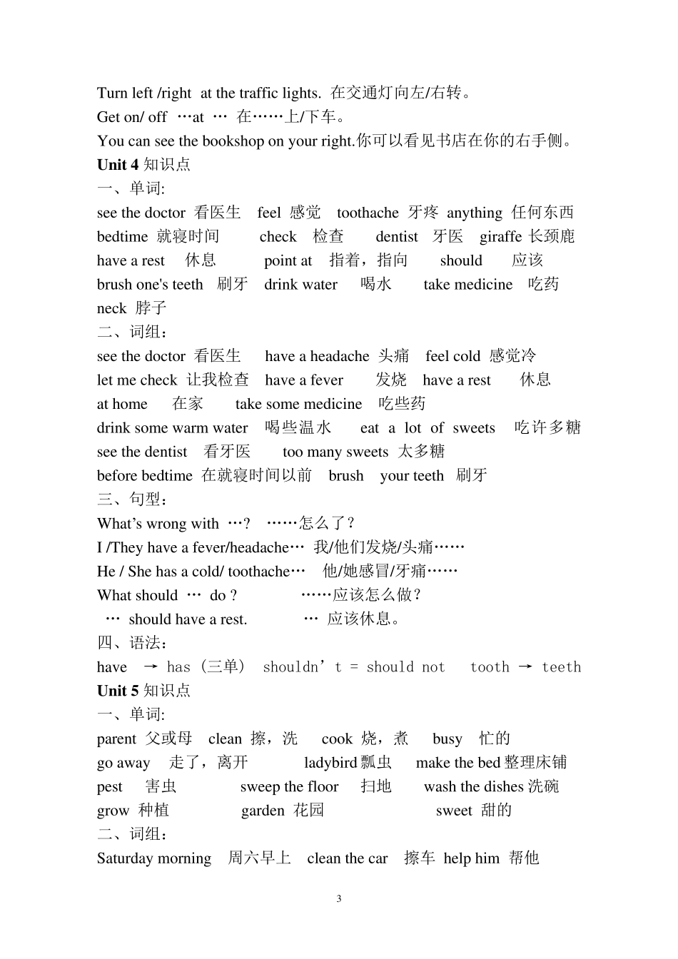 新版译林英语五年级下册知识点整理_第3页