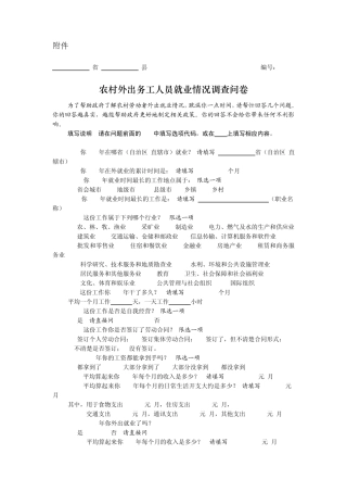 新生代农民工调查问卷