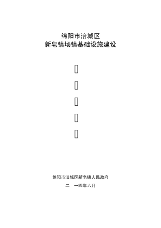 新皂镇场镇基础设施建设项目建议书(gai