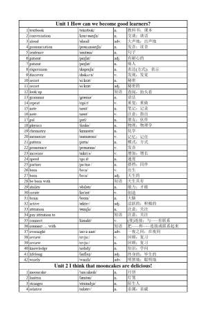 新目标九年级全一册单词表(带音标完全版)