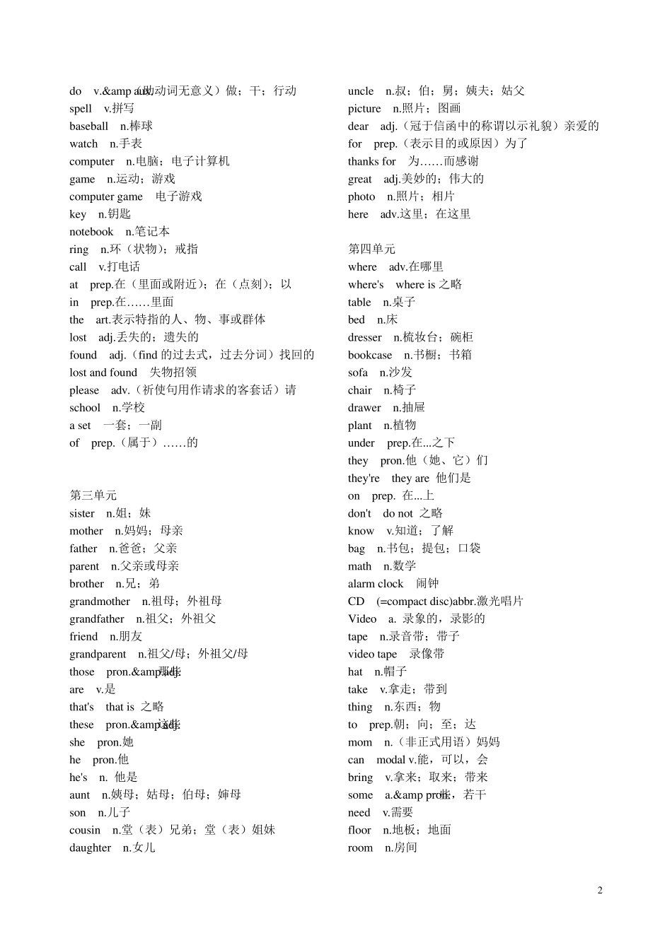 新目标初中英语单词全集_第2页