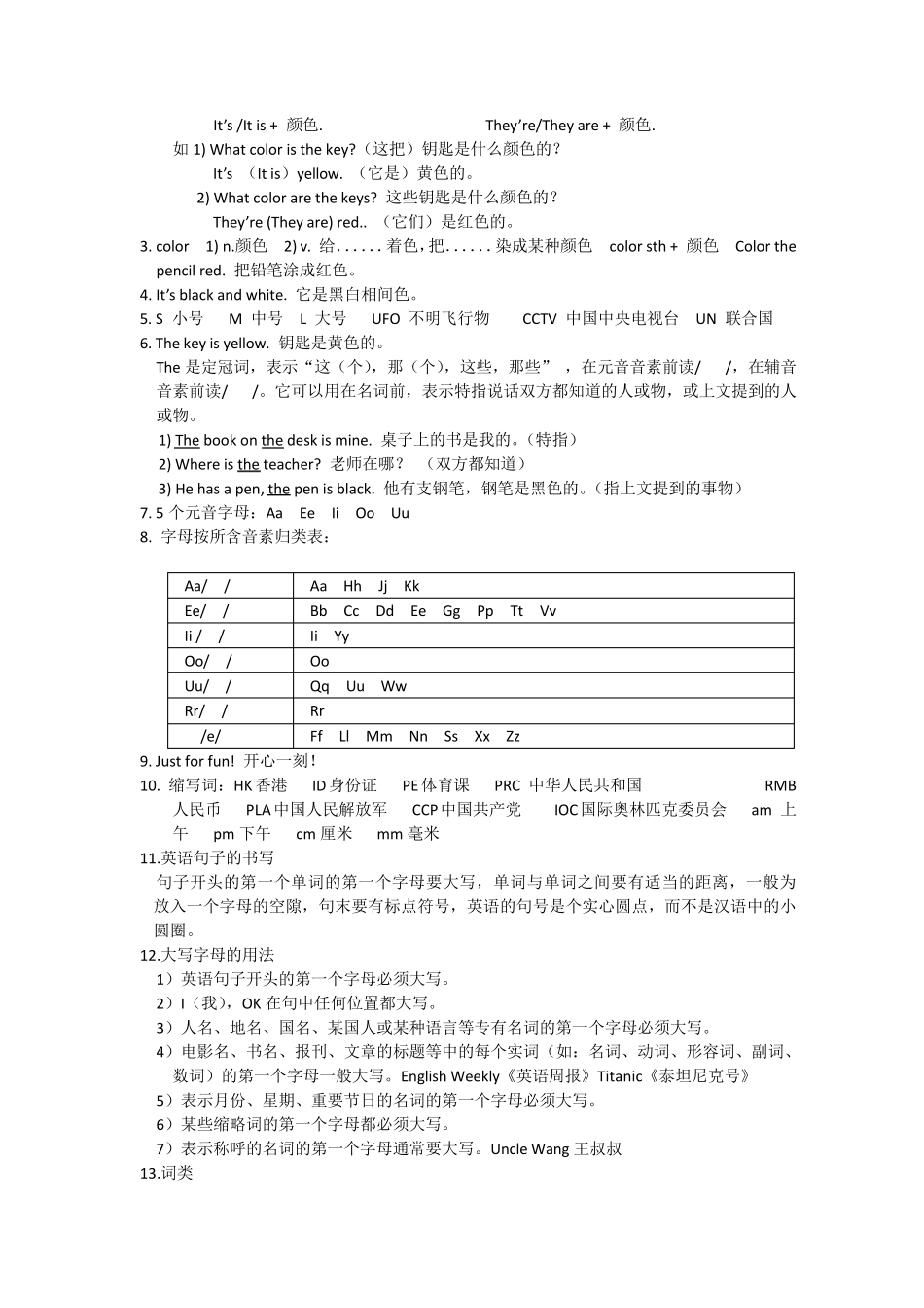 新目标英语七年级上册各单元知识点_第2页