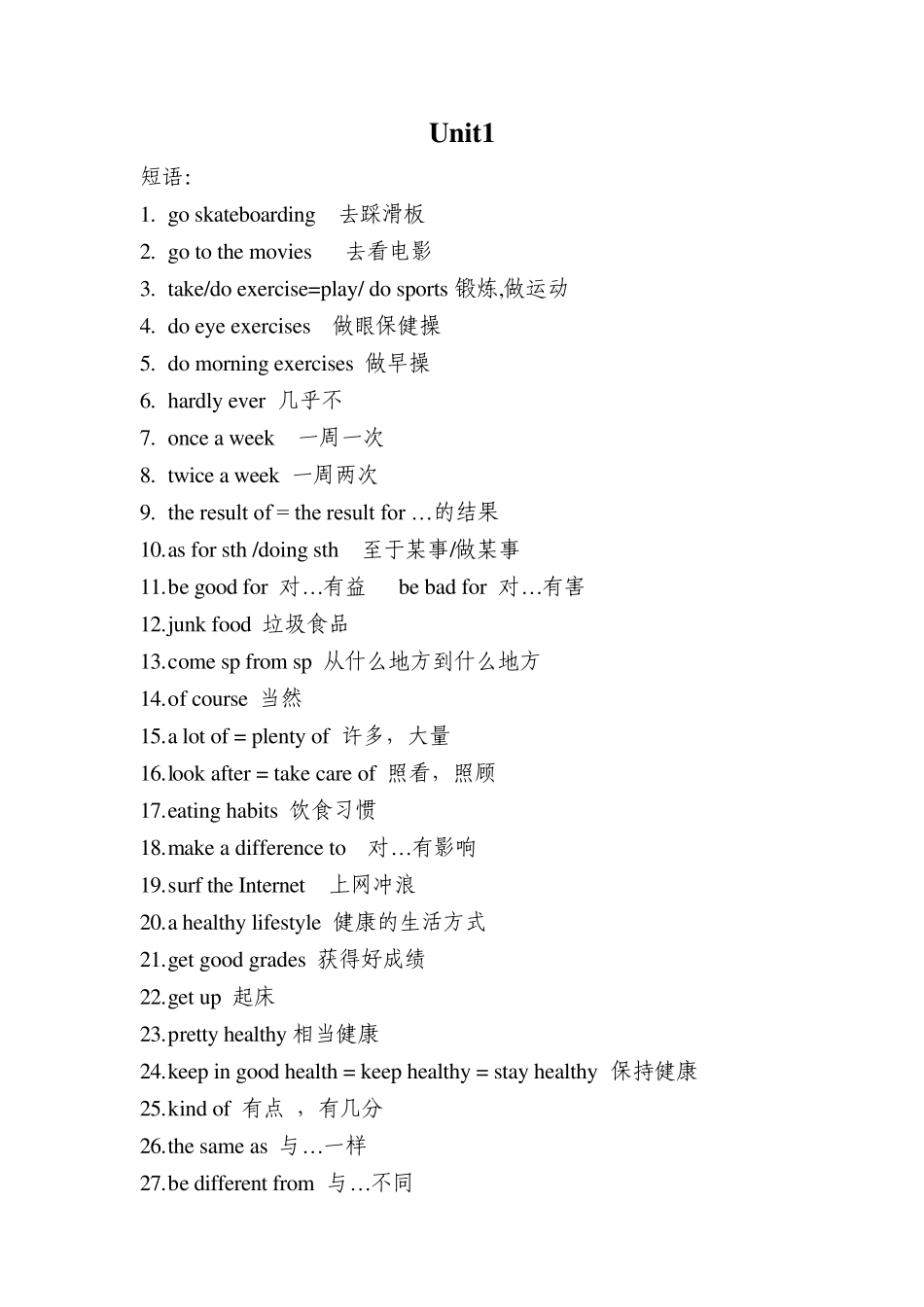 新目标英语八年级上16单元短语_第1页