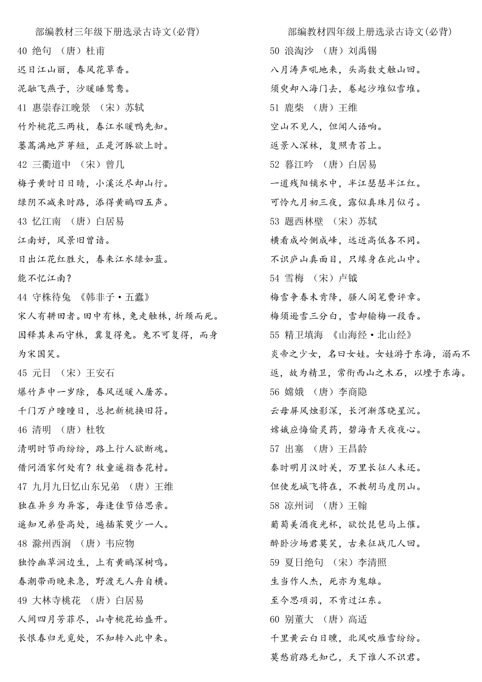 新统编16年级教材古诗、古文整理(16年级全部)_第3页