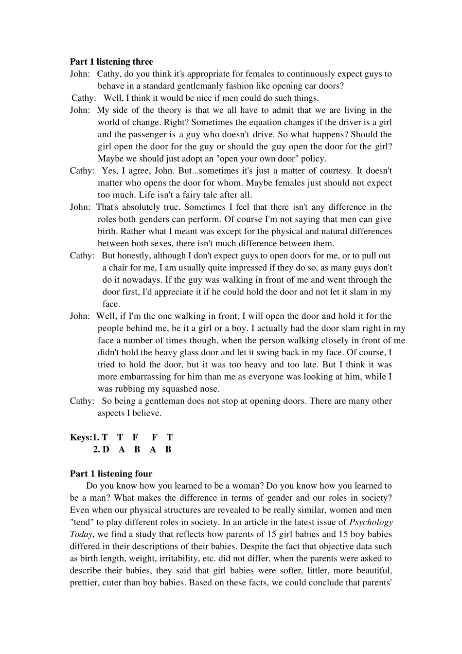 新编大学英语视听说教程第四册第三版Unit3音频原文及答案_第3页