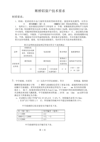 新编断桥铝窗户技术要求
