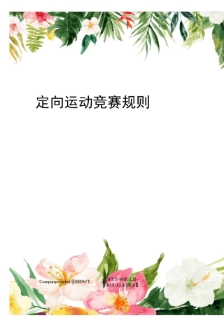 定向运动竞赛规则