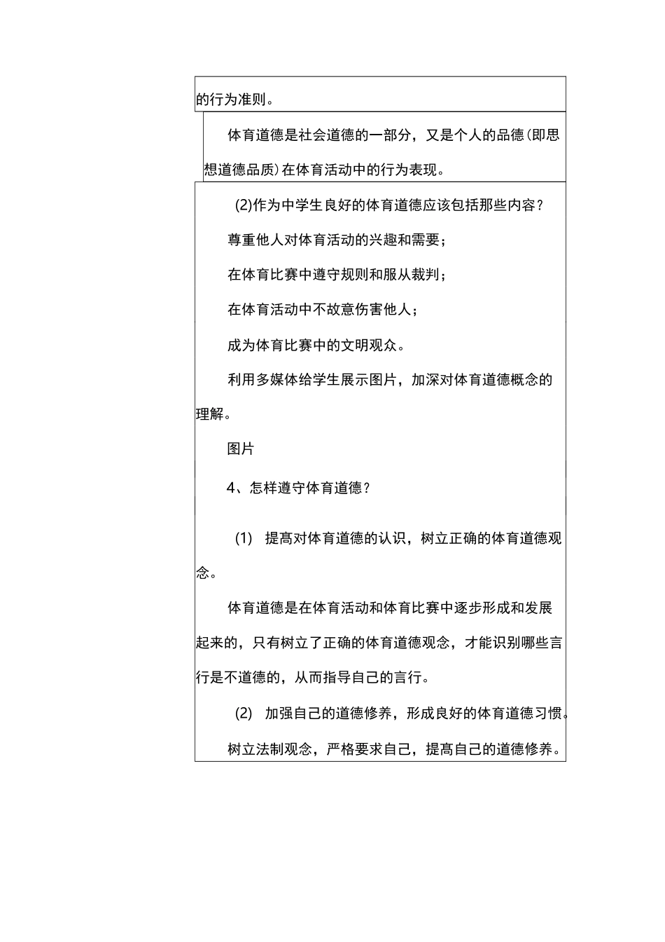 高中体育教学课例《体育与健康——体育道德》课程思政核心素养教学设计及总结反思_第3页