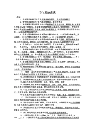 消化系统疾病题库